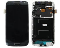 Дисплей Sams i9500 S4 в сборе сине-черный TFT (РП)