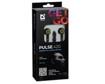 Наушники Defender Pulse 420 с микр черный + желтый