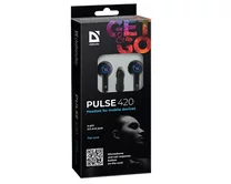 Наушники Defender Pulse 420 с микр черный + синий