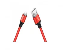 Кабель Hoco X14 Lightning - USB черно-красн, 1м