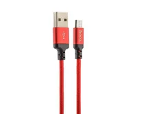 Кабель Hoco X14 microUSB - USB черно-красн, 1м