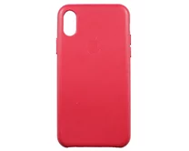 Чехол iPhone X Leather Case copy в упак (малиновый)