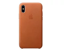 Чехол iPhone X Leather Case copy в упак (коричневый)