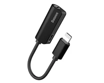 Переходник Baseus L32 Lightning + 3,5 jack + Lightning черный