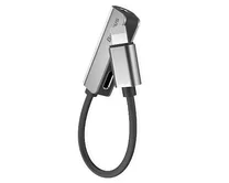 Переходник Baseus L32 Lightning + 3.5 jack + Lightning серебро