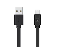 Кабель Prime Line microUSB - USB плоский, черный, 1.2м