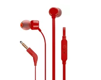 Наушники JBL T210 с микрофоном красные