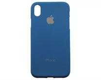 Чехол iPhone XR Яблоко (темно-синий)