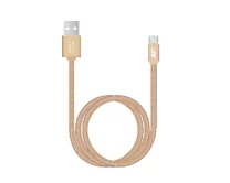 Кабель BoraSCO micro - USB золотой, 1м