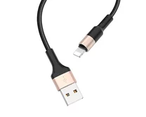 Кабель Hoco X26 Lightning - USB черно-золотой, 1м
