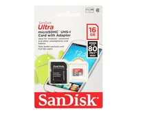 Карта памяти MicroSDHC SanDisk 16GB cl10 UHS-I + SD Android 80MB/s