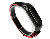 Ремешок Xiaomi Mi Band 3/4 Nelon loop черный-розовый