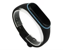 Ремешок Xiaomi Mi Band 3/4 силиконовый черно-голубой #20