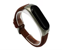 Ремешок Xiaomi Mi Band 3/4 кожаный NEW коричневый