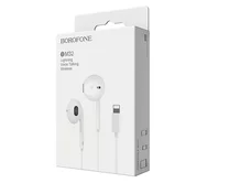 Наушники Borofone BM32 lightning с микрофоном белые