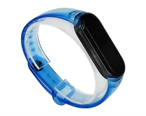 Ремешок Xiaomi Mi Band 5 TPU силиконовый прозрачный синий