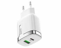 СЗУ-1USB + 1USB-C Hoco C79A Zeus, PD, QC3.0, белый