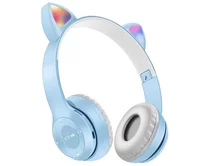 Наушники с Bluetooth P47M детские с ушками голубые