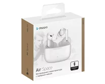 Bluetooth стереогарнитура Deppa Air Space, зарядный футляр 300mAh белая