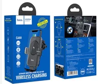 Авт. держатель Hoco CA80 Buddy smart черно-серый с QI