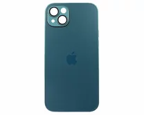 Чехол iPhone 14 Plus/15 Plus Matte Glass (темно-синий)