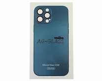 Чехол iPhone 14 Plus/15 Plus Matte Glass (темно-синий)