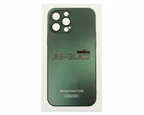 Чехол iPhone 14 Plus/15 Plus Matte Glass (темно-зеленый)