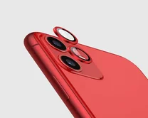 Защитная накладка на камеру iPhone 11/12 mini красная (комплект 2шт)