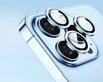 Защитная накладка на камеру iPhone 12 Pro Max голубая (комплект 3шт)