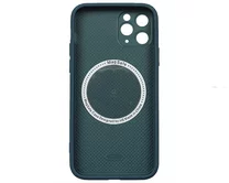 Чехол iPhone 11 Pro AG-Glass MagSafe (синий)