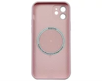 Чехол iPhone 12 AG-Glass MagSafe (розовый)