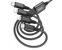 Кабель 4в1 Hoco X76 iP+iP+Type-C+Micro - USB, черный