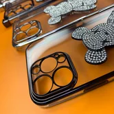 Чехол iPhone 15 Медведь Стразы (ассорт)