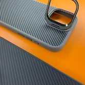 Чехол iPhone 14 Pro Max NY Soft Fiber (серый)