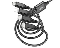 Кабель 4в1 Hoco X76 Type-C+Type-C+iP+Micro - USB, черный