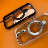 Чехол iPhone 16 Pro Max NY-23 Ring Stand Clear (белый)