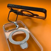 Чехол iPhone 16 Plus NY-23 Ring Stand Clear (черный)