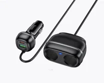 Разветвитель прикуривателя Hoco Z59,1USB+1USB-C +2АЗУ 48W, PD30W+CQ3.0 черный