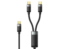 Кабель 2в1 McDodo CA-6780 Type-C+Type-C-Type-C черный, 1,5м