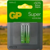 Батарейка AAA GP Super G-Tech LR03 2-BL (1упак)