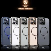 Чехол iPhone 16 Njoyny Metall MagSafe (серый)