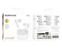 Bluetooth стереогарнитура Borofone FQ1 ANC+ENC белые