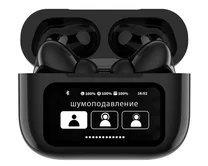 Bluetooth стереогарнитура Deppa AirPro3 ANC, TWS, BT 5.3, 350mAh, LCD, черная