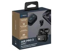 Bluetooth стереогарнитура Deppa AirPro3 ANC, TWS, BT 5.3, 350mAh, LCD, черная
