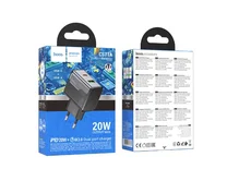СЗУ-1USB + 1USB-C Hoco CS71A, 20W+QC3.0, черный