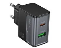 СЗУ-1USB + 1USB-C Hoco CS73A, PD30W+QC3.0, черный