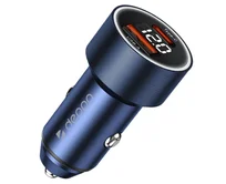 АЗУ-1USB + 1USB-C Deppa PD, QC3.0, 75W, металл, синий